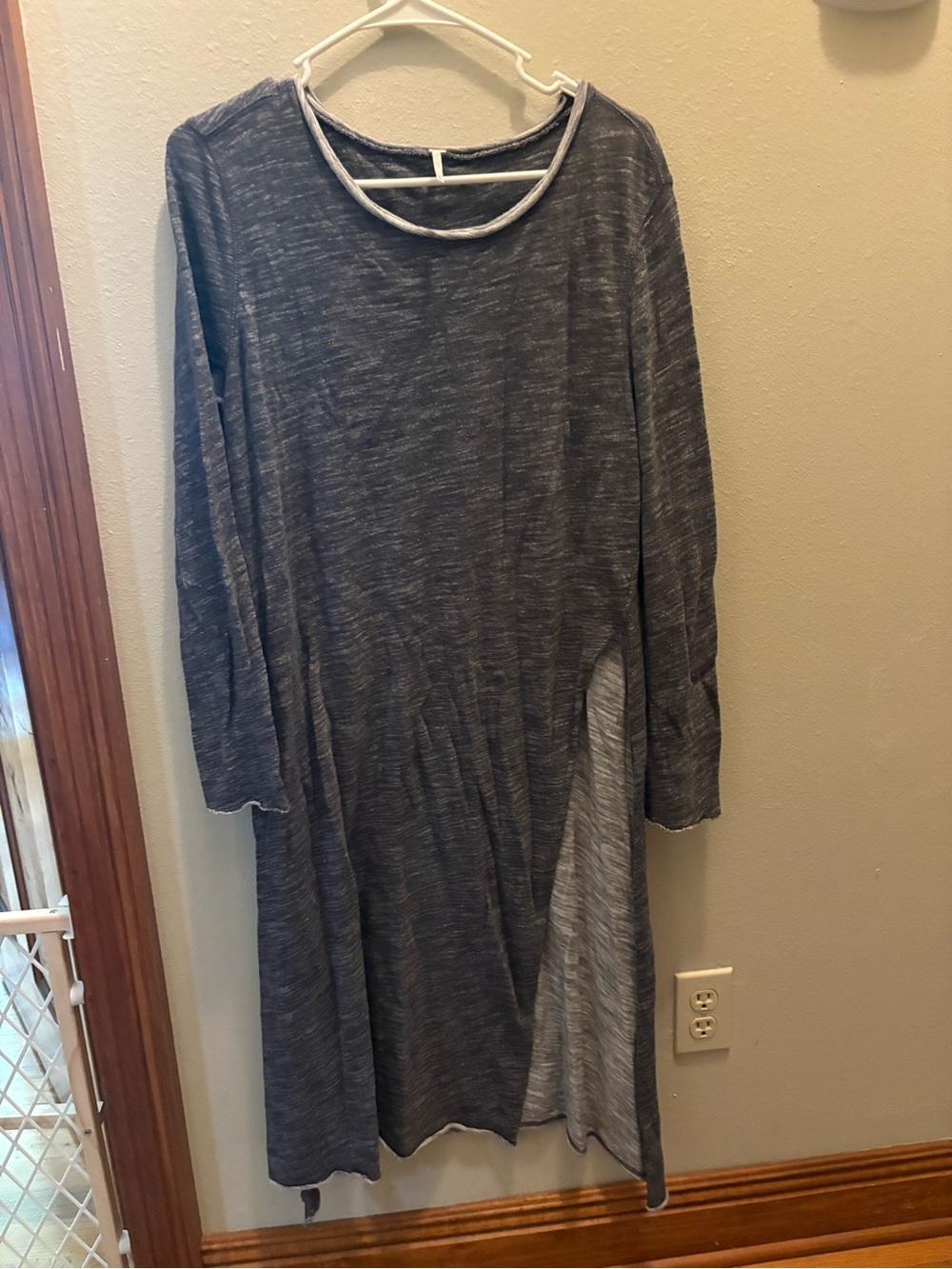 Women's Gray Long Sleeve Casual Dress